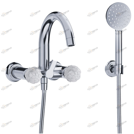 Смеситель для ванны с душевым гарнитуром ½“ настенный JOERGER Belledorновинка 631.20.105.000-AA