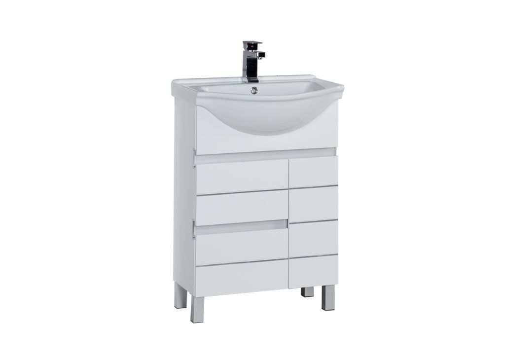 Тумба с раковиной Aquanet Доминика 60 белый 0017168400170121 - Вид №1