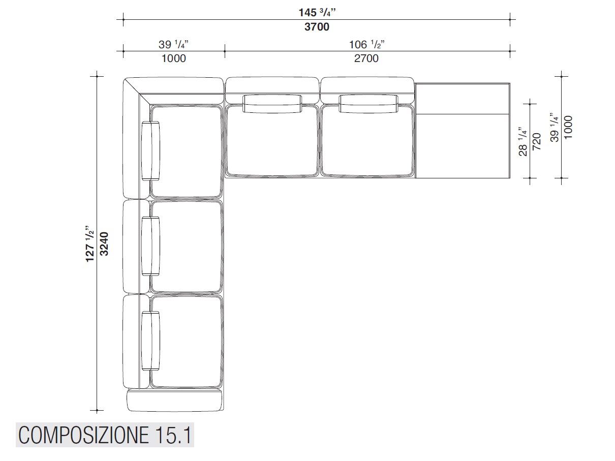 Модульный тканевый диван Lema двор ARCH-00115540 - Вид №22