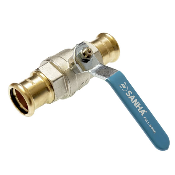 18802MS76 SANHA 8802MS кран шаровый пресс, ВПр-ВПр, латунь 76 мм  - Вид №1