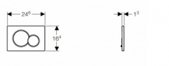 115.770.11.5 смывная клавиша SIGMA01 (пластик/бел) Santreyd  - Вид №1