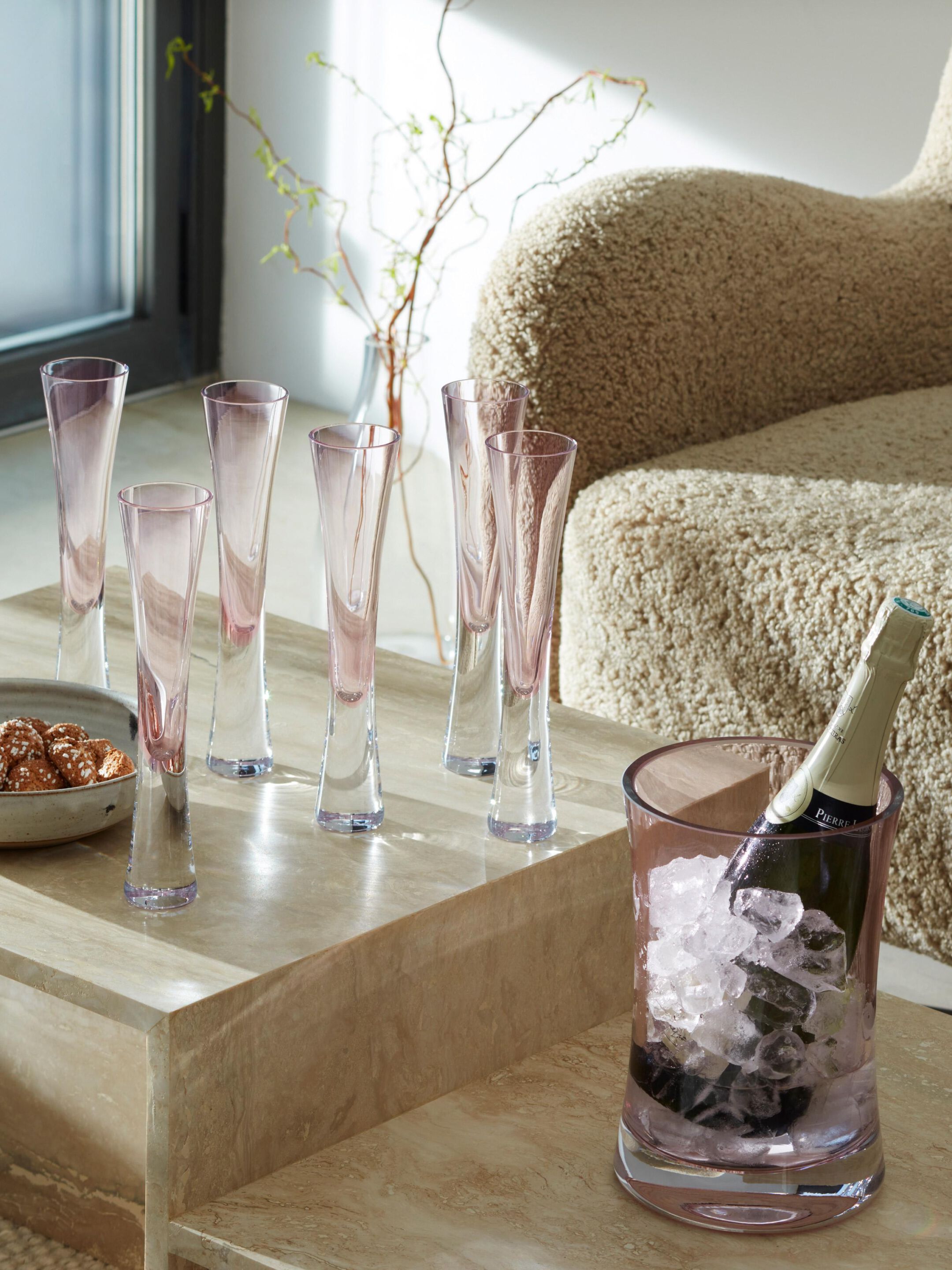 Набор ведра для льда и флейты из дутого стекла LSA Moya ARCH-00023615 - Вид №5