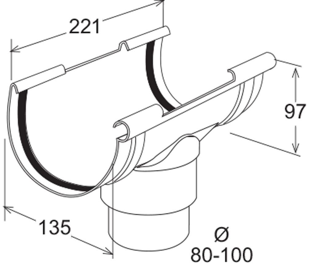First Corporation Соединение с двухсистемным сливом для желоба First plast Gs145m - Вид №1