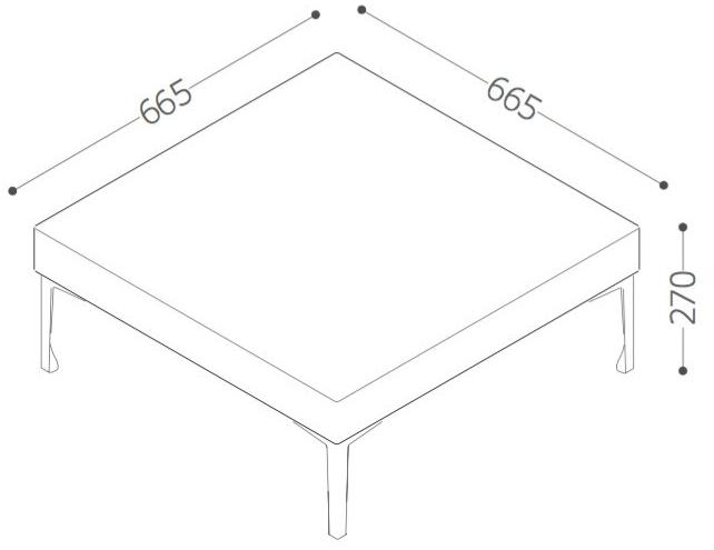 VAGHI Низкий квадратный стол из ламината Quadro Tq1 - Вид №3