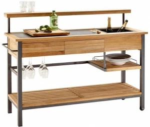 solpuri Тележка для бара из тикового дерева Butler