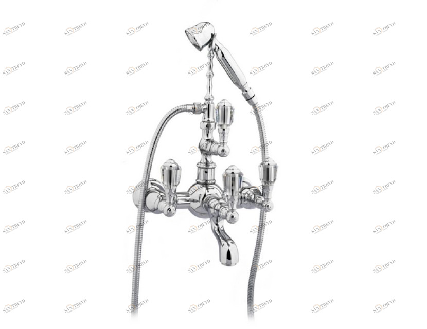 035616.D00.50 Душевой набор для ванны с кристаллами сваровски Яркий хром Mestre Indica