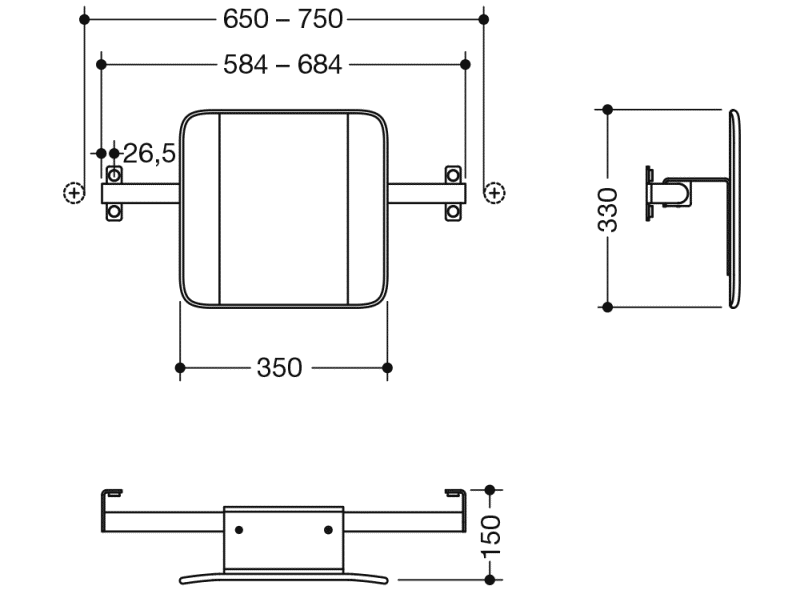 900.51.904XA поддержка спины HEWI Stützen  - Вид №2