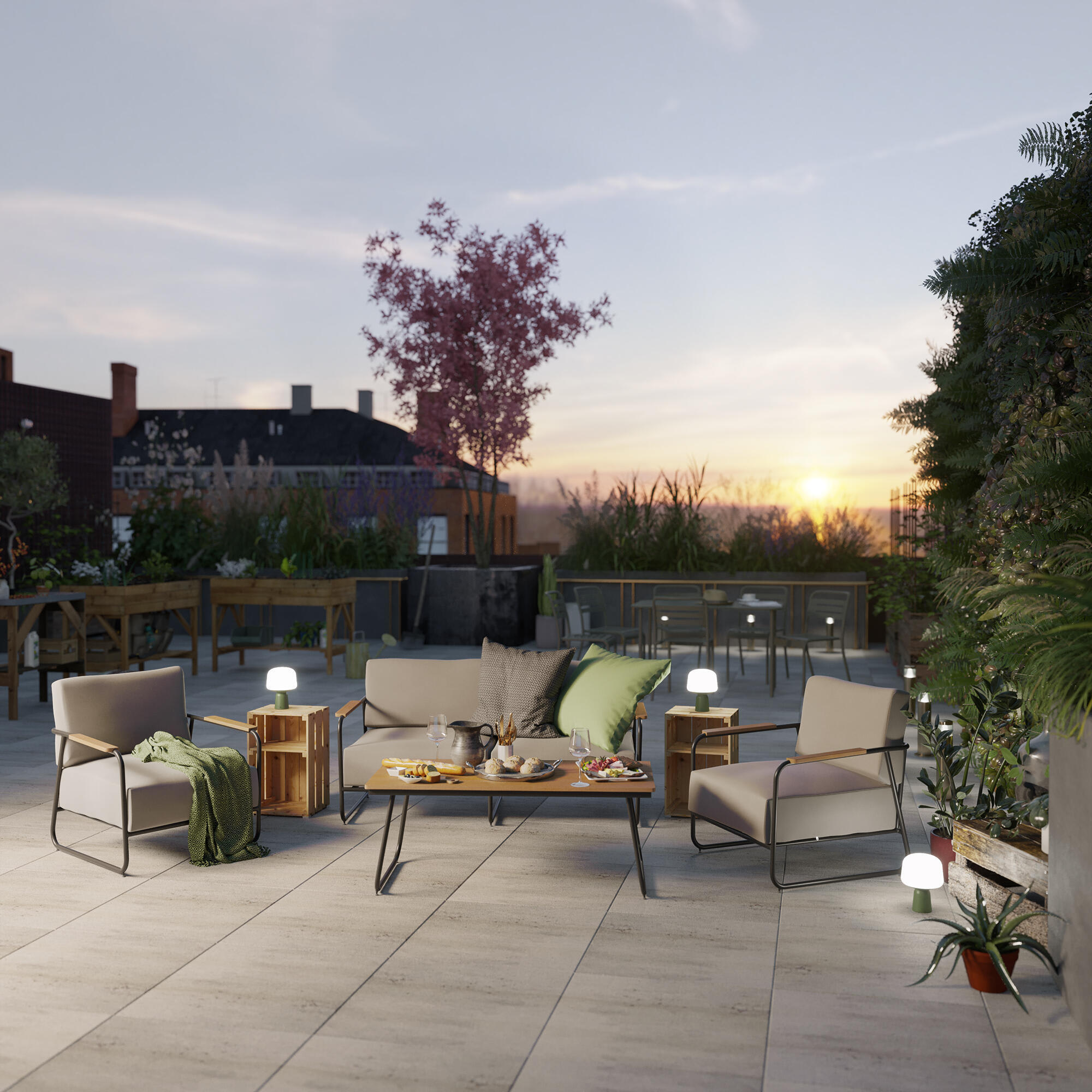 82565720 Набор садовой мебели Fima алюминий/полиэстер светло-серый Santreyd  - Вид №8