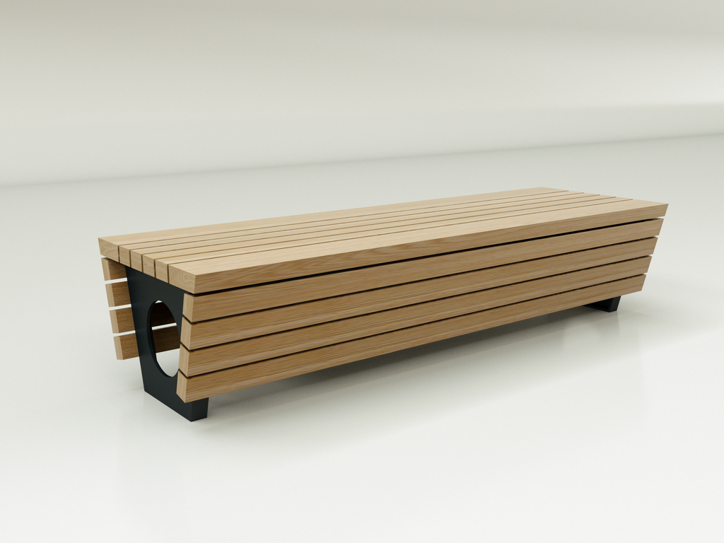 SKOB02.01.01-SK.GR ГРЕТТА Скоба 2, скамья без спинки парковая LAB.Space  - Вид №1