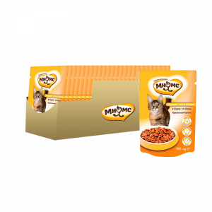 ПР0038789*24 Корм для кошек Идеальный баланс, курица в соусе конс. пауч 100г (упаковка - 24 шт) МНЯМС