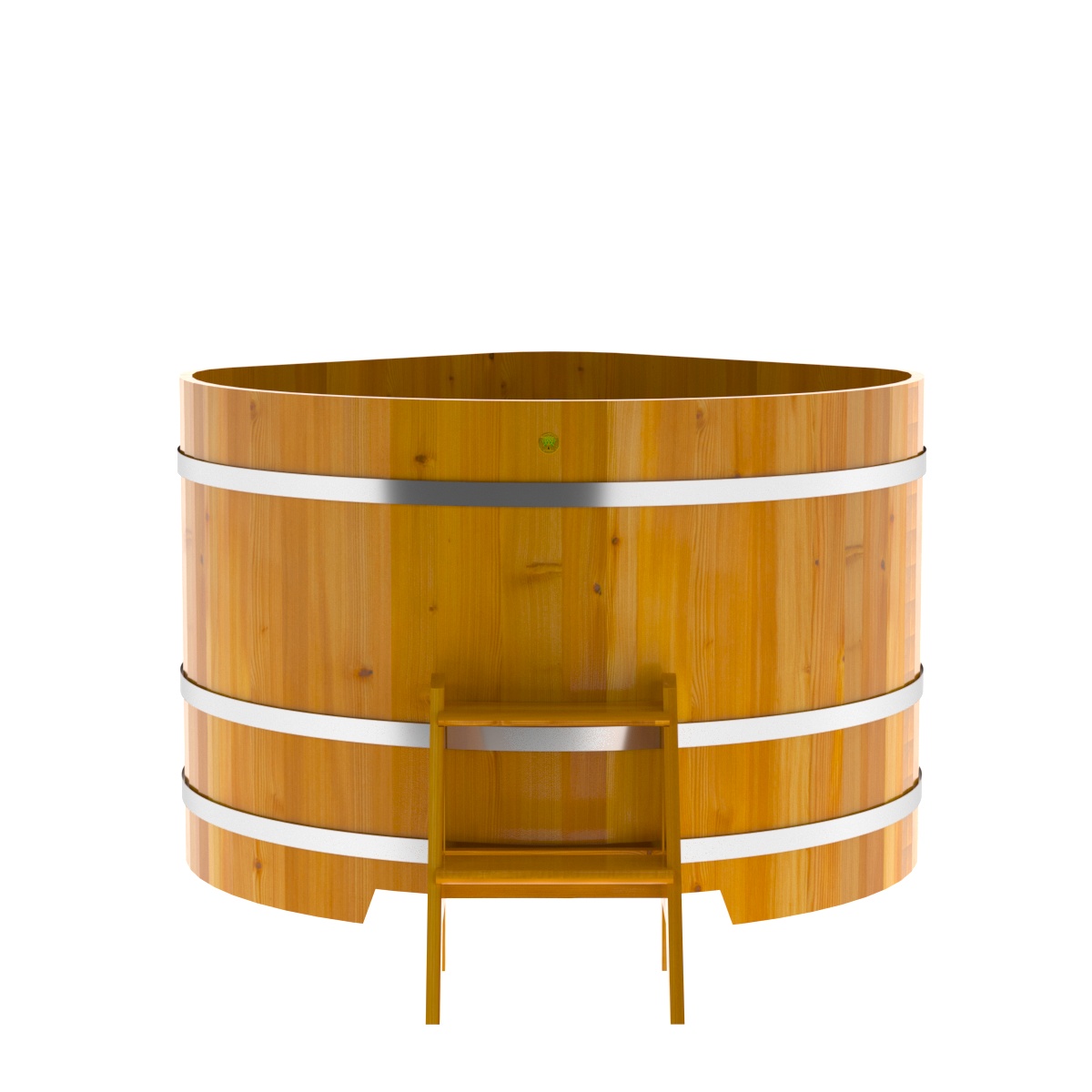 2318 Купель угловая из лиственницы Рустик 1,37х1,37х1,0 натуральная Alyarus  - Вид №4