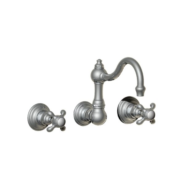 07.272 Смеситель для умывальника настенный на 3 отверстия под натяжку HORUS Range Montmartre 