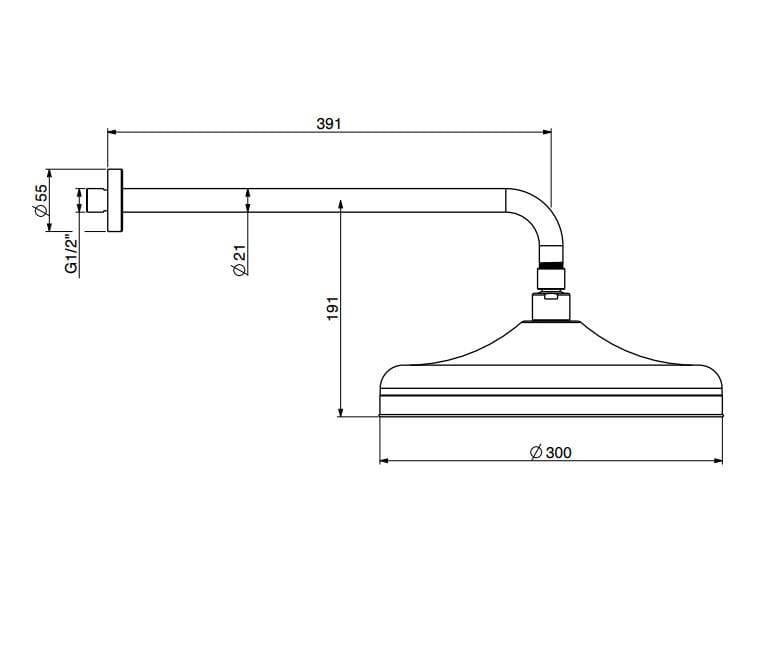 Настенная душевая головка с кронштейном GATTONI TRD ARCH-00023423 - Вид №2