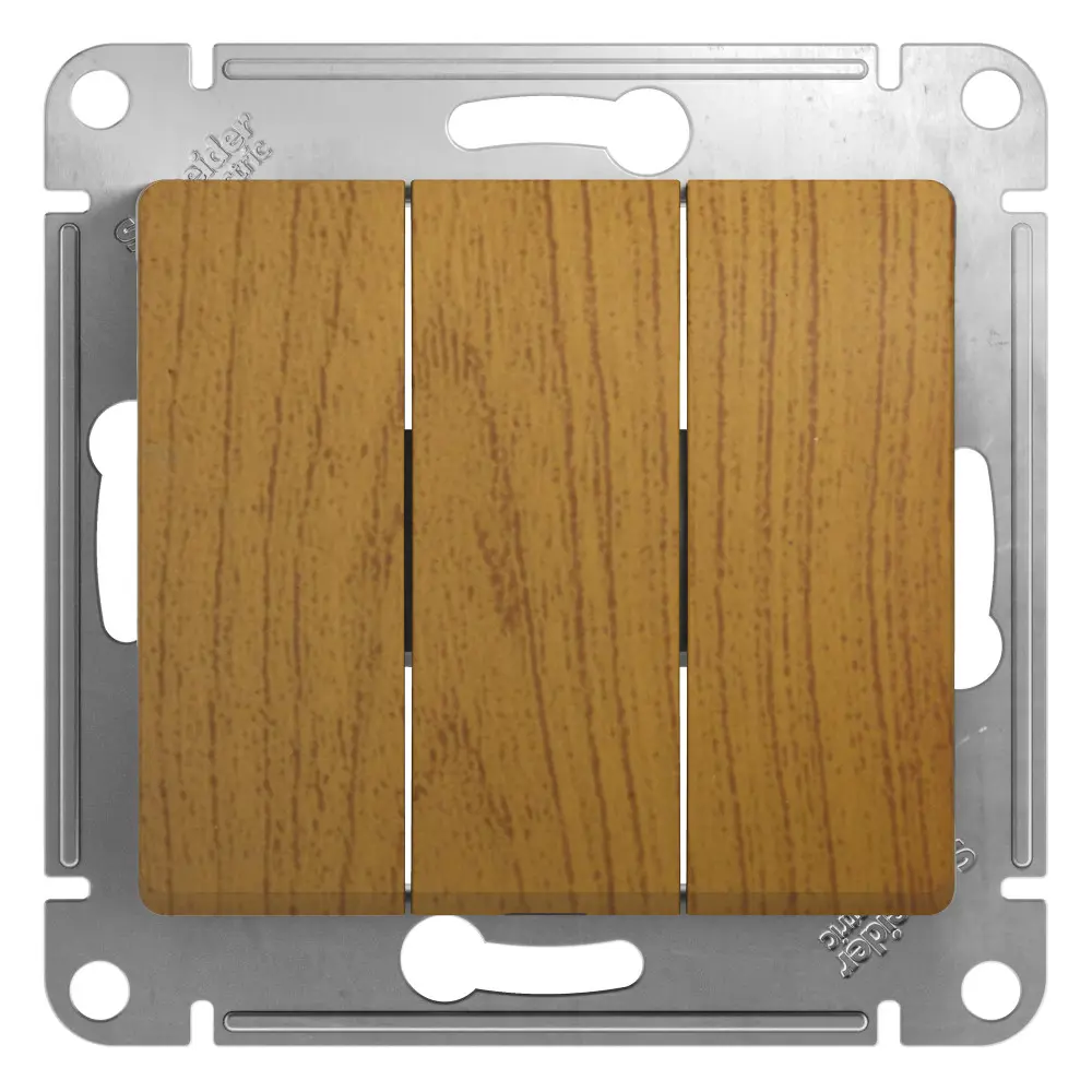 Выключатель встраиваемый Systeme Electric Glossa СХ 1X1X1 3 клавиши цвет дуб 89365989 STLM-2137960