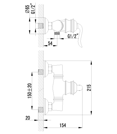 LM4703G Смеситель Brava для душа LEMARK BRAVA - Вид №1