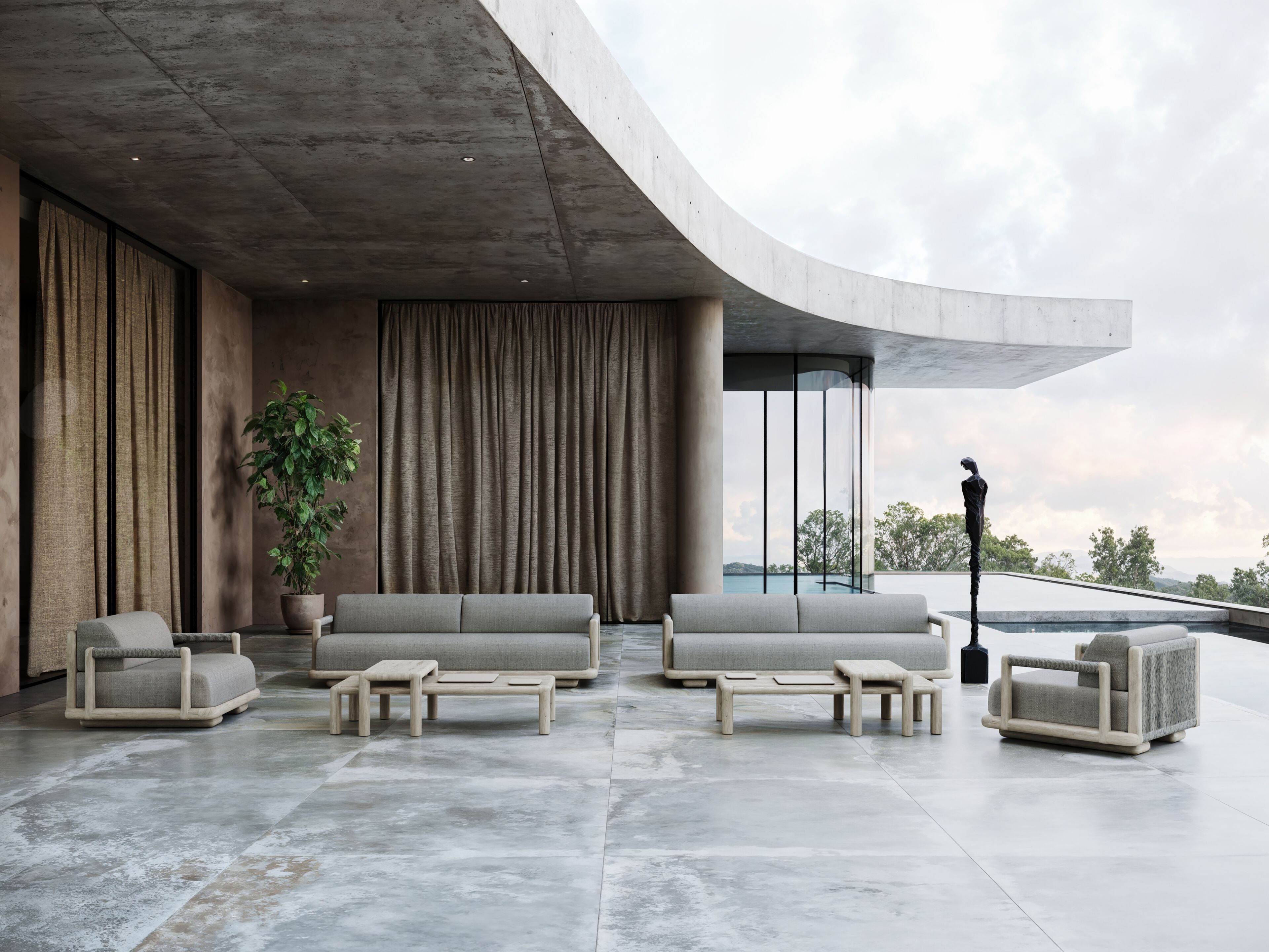 Тканевое садовое кресло с подлокотниками SNOC Caleo ARCH-00088352 - Вид №2