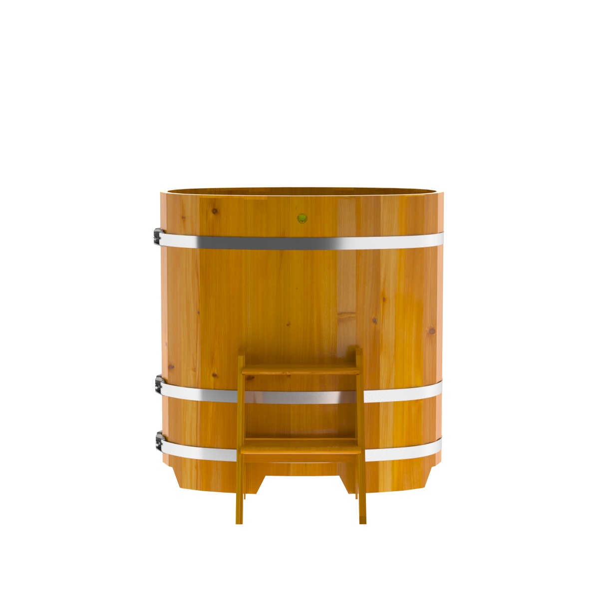 2247 Купель овальная из лиственницы Рустик 0,59х1,06х1,1 натуральная Alyarus  - Вид №4