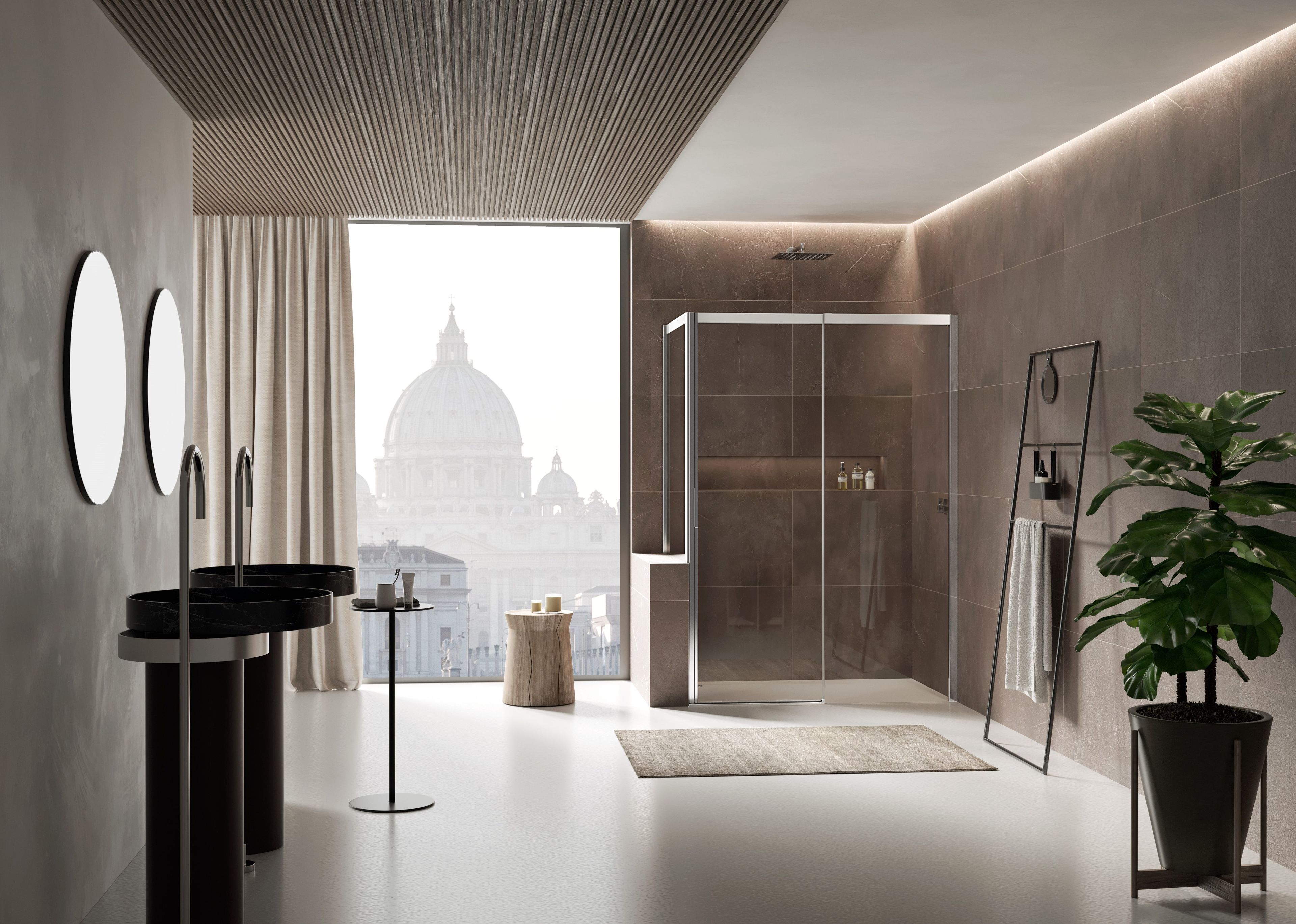 Алюминиевая и стеклянная душевая кабина с раздвижной дверью DUKA вода 5000 ARCH-00118515 - Вид №12