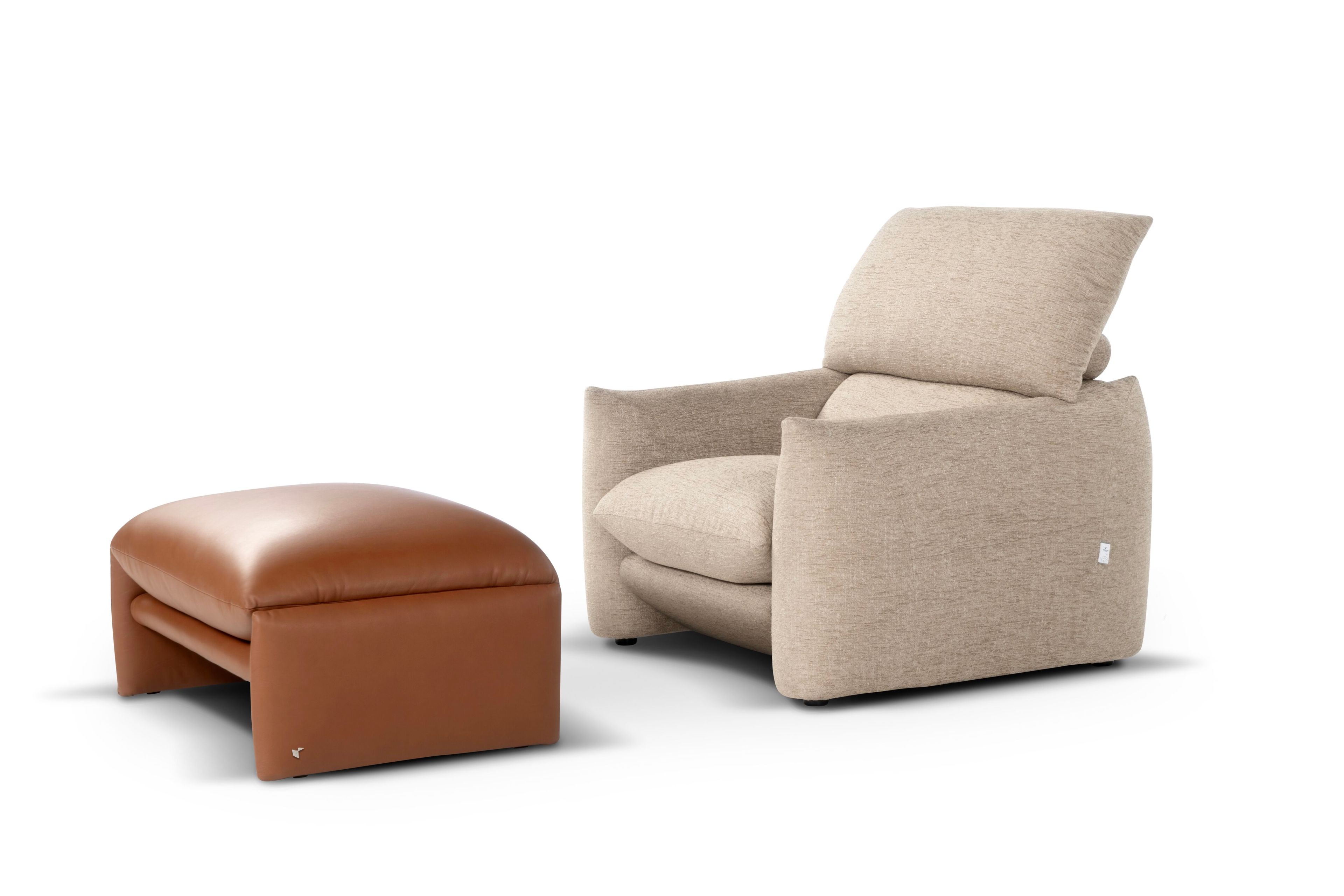 Кожаная подставка для ног / пуфик Calia Italia Superior ARCH-00049752 - Вид №2