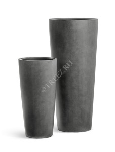 41.3319-02-020-GR-45 Кашпо  Effectory - серия Beton - Высокий конус - Тёмно-серый бетон Цветочная коллекция