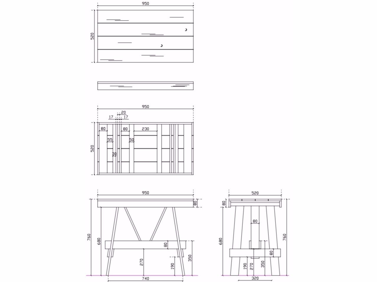 Консоль для умывальника из лиственницы Galassia плюс дизайн ARCH-00007874 - Вид №1