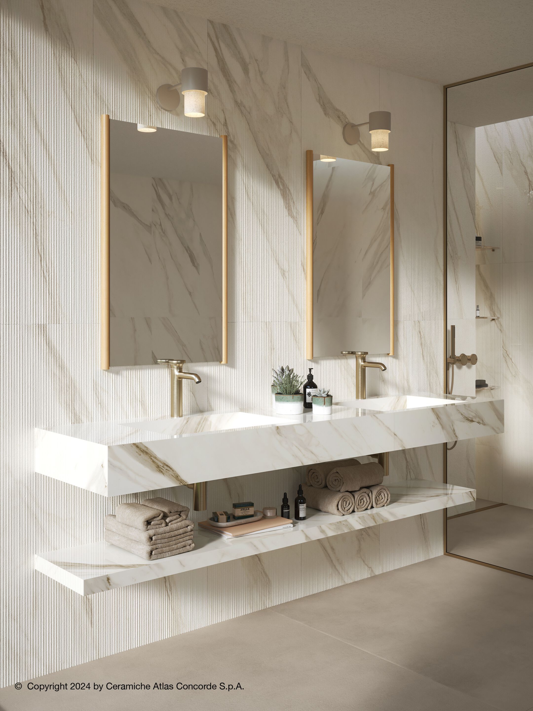 Трехмерная облицовка керамогранита с мраморным эффектом для интерьера Atlas Concorde ARCH-00125054 - Вид №31