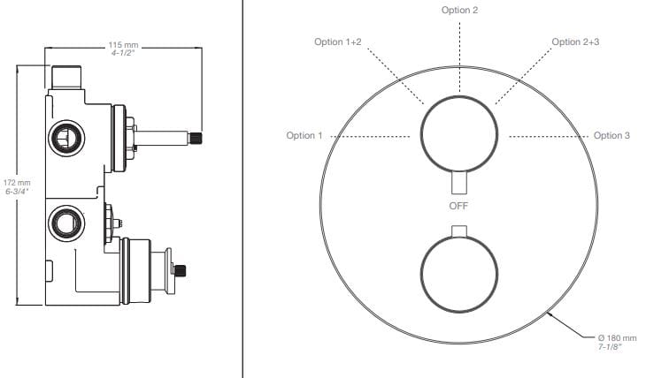 Встраиваемый термостатический набор для ванны с ручным душем BARIL Zip B66 ARCH-00057654 - Вид №1