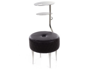 Круглый кожаный пуф