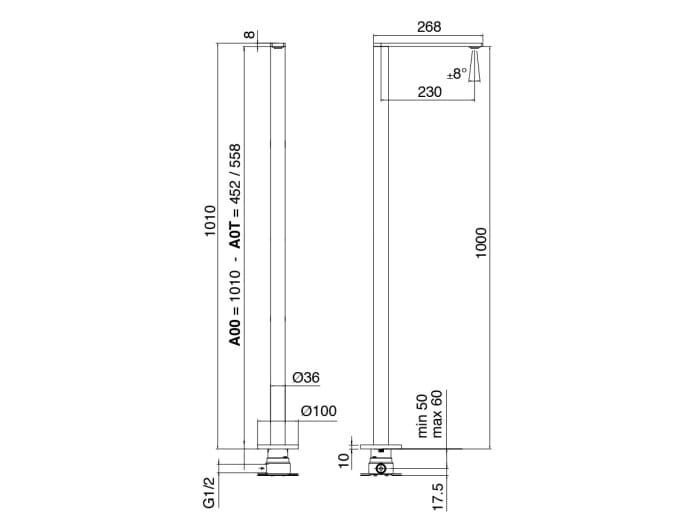Смеситель для раковины из нержавеющей стали с 2 отверстиями Zazzeri Q316 ARCH-00082437 - Вид №3