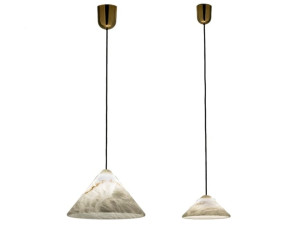 Железный подвесной светильник и алебастровый абажур