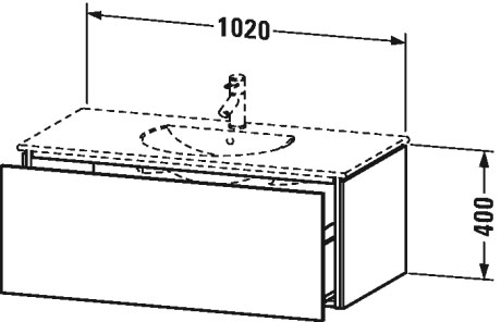 LC616301414 Тумбочка подвесная L-Cube #LC6163 1020 x 534 мм Терра, декор Duravit - Вид №1