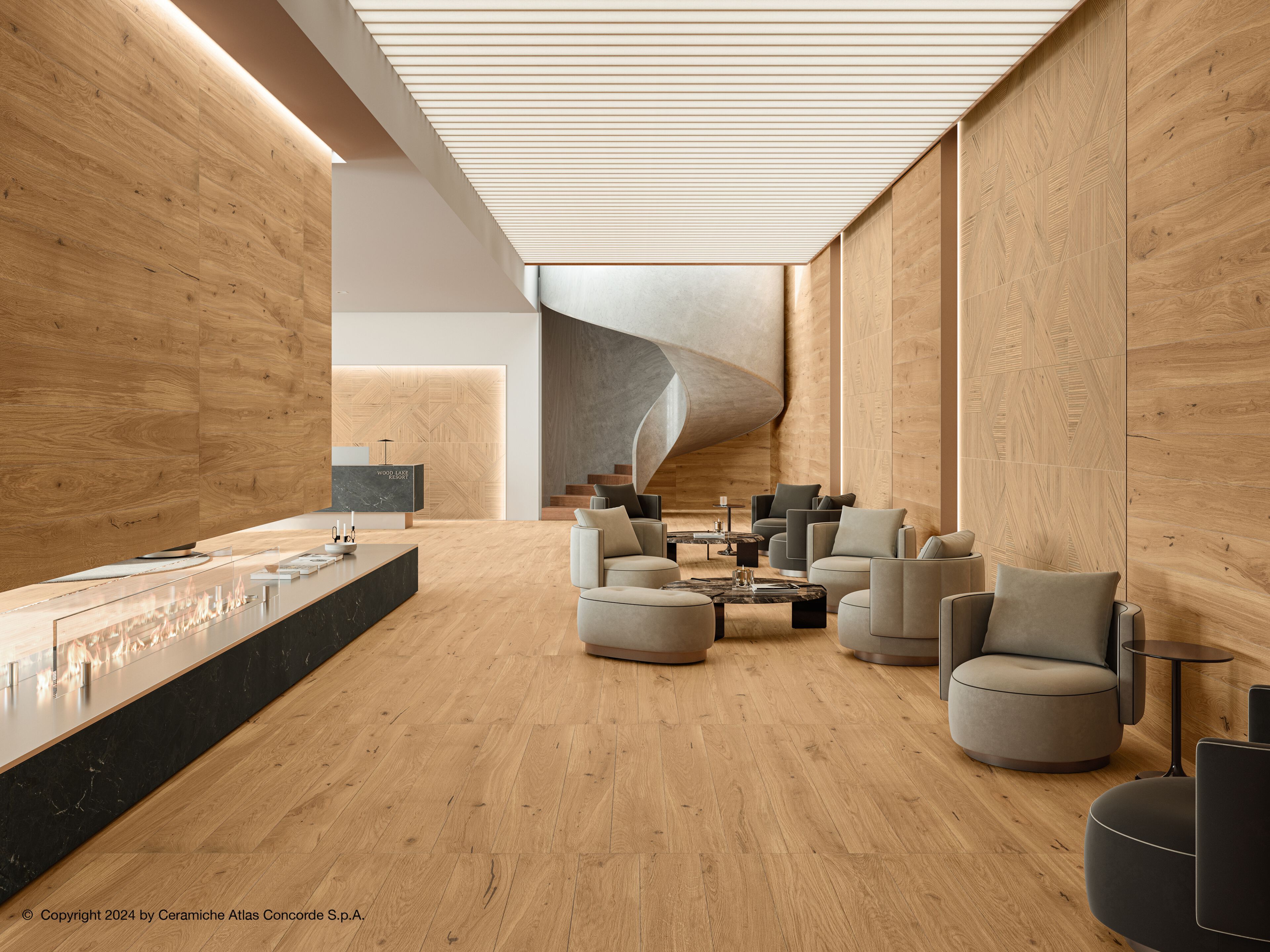 Напольное покрытие из керамогранита в помещении и на открытом воздухе с эффектом дерева Atlas Concorde журнал ARCH-00030139 - Вид №27