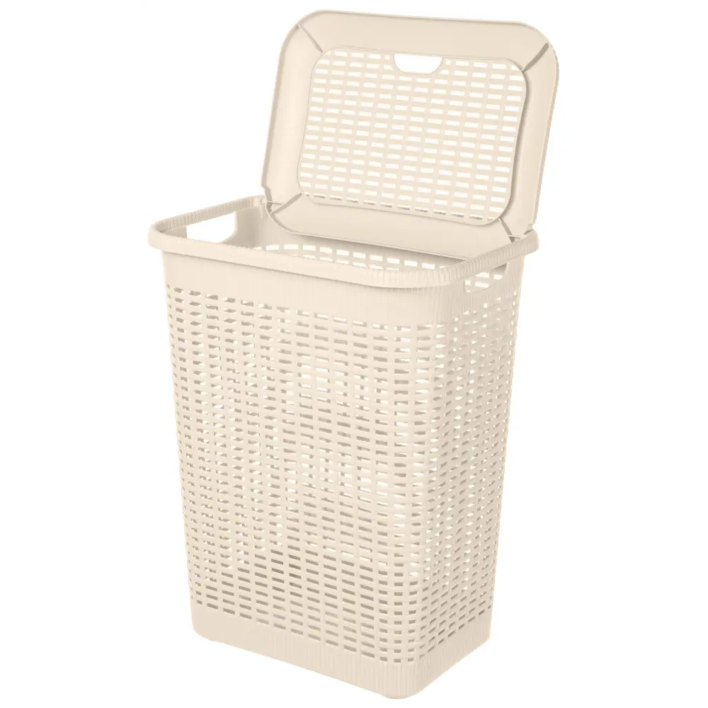 Корзина для белья Бытпласт Rattan Style 30 л полипропилен цвет бежевый Ротанг STLM-2065134 - Вид №2