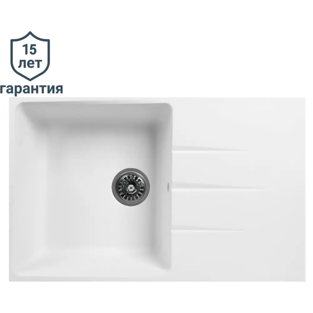 Кухонная мойка Delinia LM1 с крылом 50×78 см в цвете Арктик 82564678 Мойка врезная STLM-0030153 - Вид №1