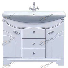 Тумба Сицилия-105 прямая с 3 ящ. белая эмаль с раков.мебельн. Дрея Лагуна 105 см MISTY 231221