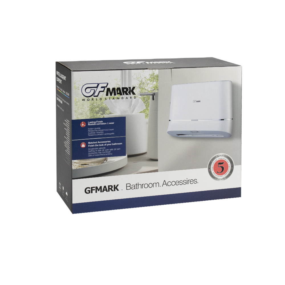 GFmark - Диспенсер для бумажного полотенца на две пачки, с ключом, пластиковый, изогнутый. Под Z салфетки., код: 912  - Вид №5