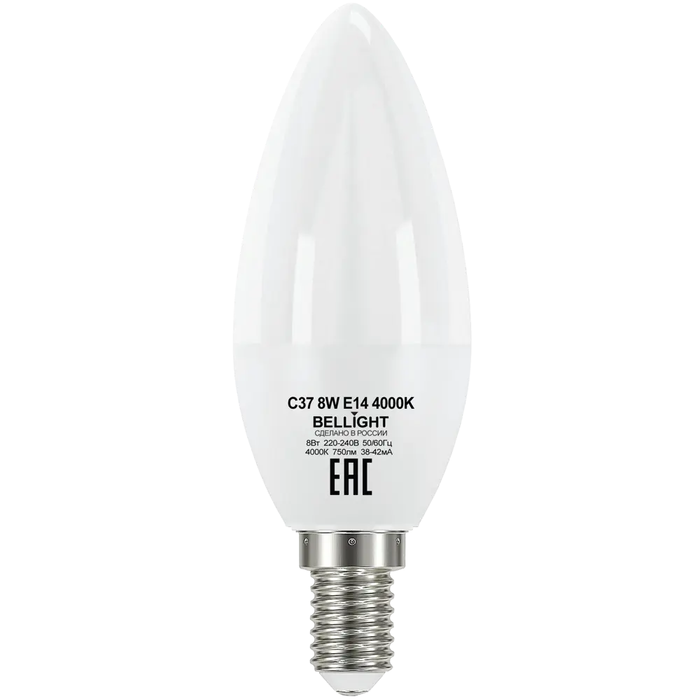 BELLIGHT LED-лампа E14 свеча 8Вт 750лм нейтральный белый 86170885 STLM-0066665 - Вид №1