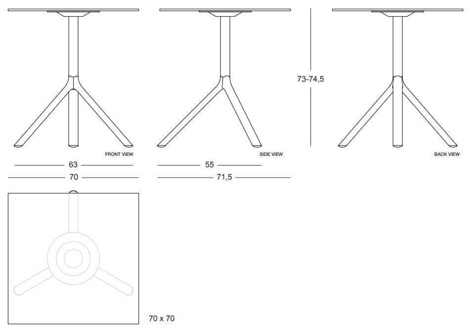 Алюминиевый квадратный садовый стол с порошковым покрытием Plank ARCH-00024129 - Вид №5