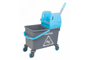 15968425 Ведро с отжимом, на колесах, серое PROCARTJET701S-GREY Fantom professional