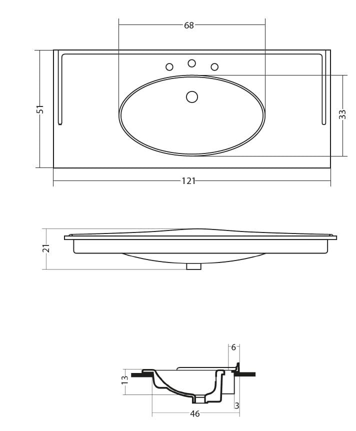 Керамическая встраиваемая раковина Gaia Mobili Complements ARCH-00119498 - Вид №3