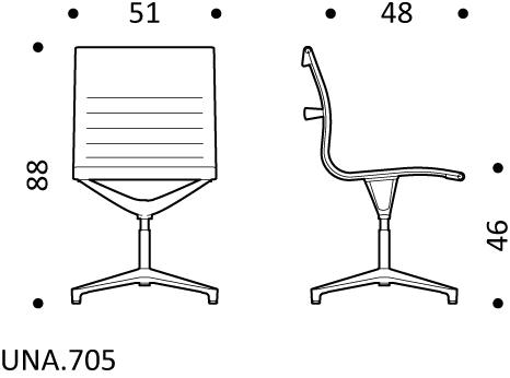 ICF Поворотный офисный стул из ткани с 4 спицами и подлокотниками Una chair sun-id-1416073 - Вид №3
