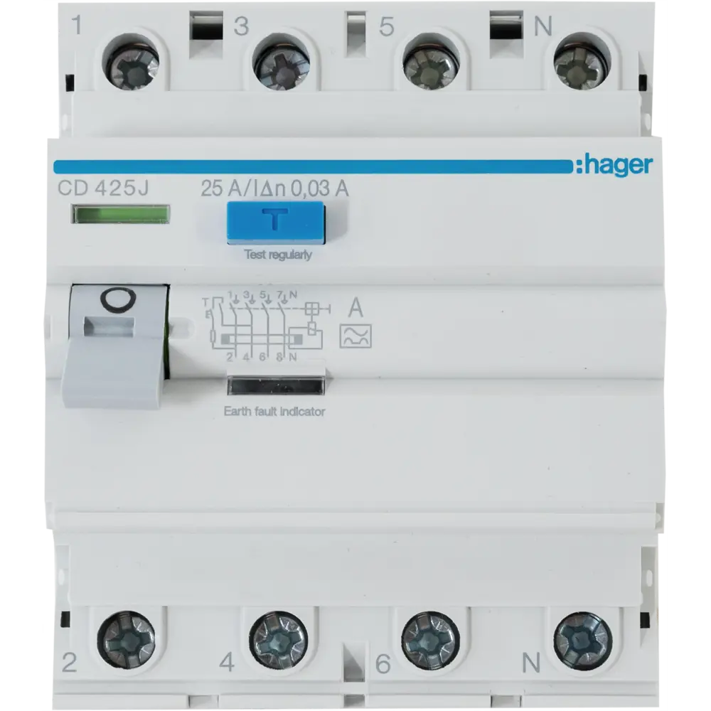 УЗО Hager CD425j 3P N 25 A 30 мА 4.5 кА A STLM-2062522 - Вид №1