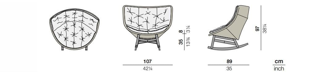 Кресло-качалка из синтетического волокна с высокой спинкой DEDON MBRACE ARCH-00128709 - Вид №2