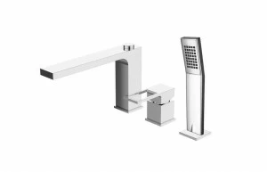 Смеситель на борт ванны с ручным выдвижным душем BelBagno ROMANO ROM-BVD-CRM