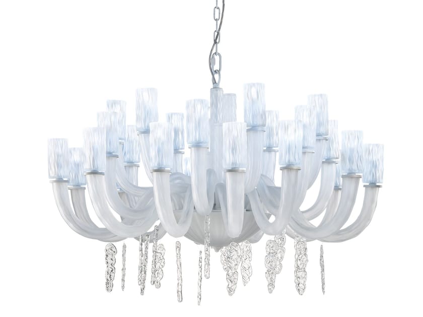 Стеклянная люстра Euroluce Lampadari ICEBERG L12+6+6 ARCH-00088625