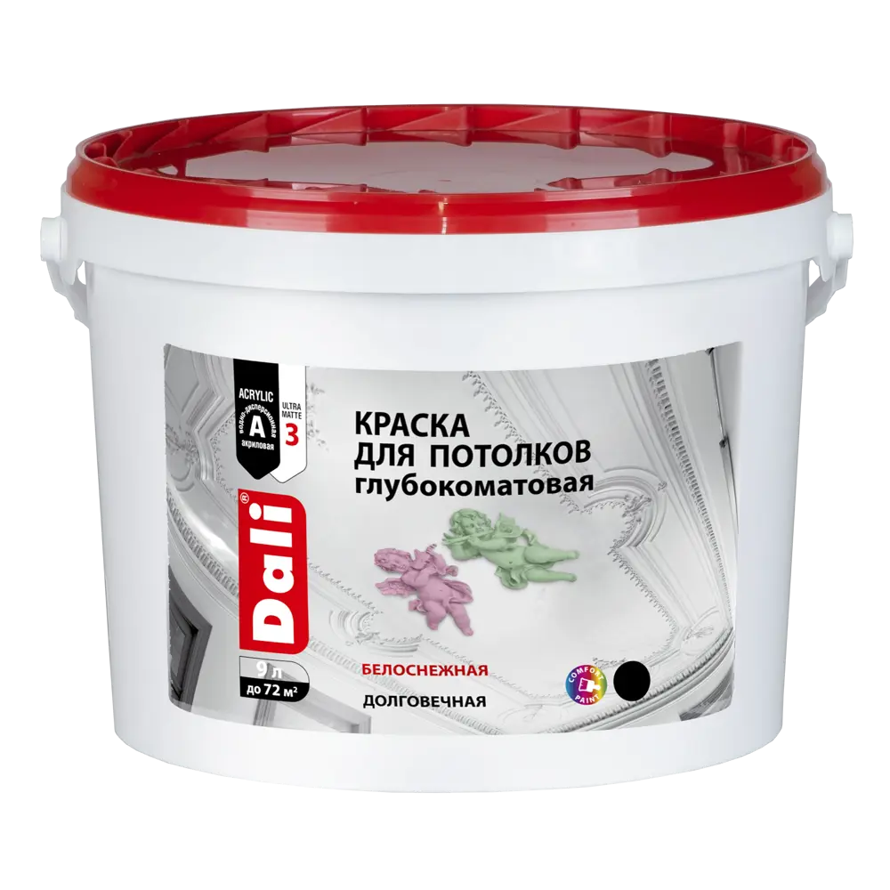 Краска для потолков Dali матовая цвет белый 9 л STLM-2110155 - Вид №1