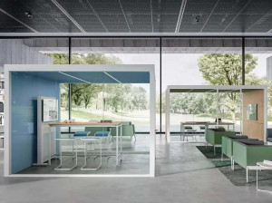 Многосторонняя акустическая офисная кабина со встроенным освещением