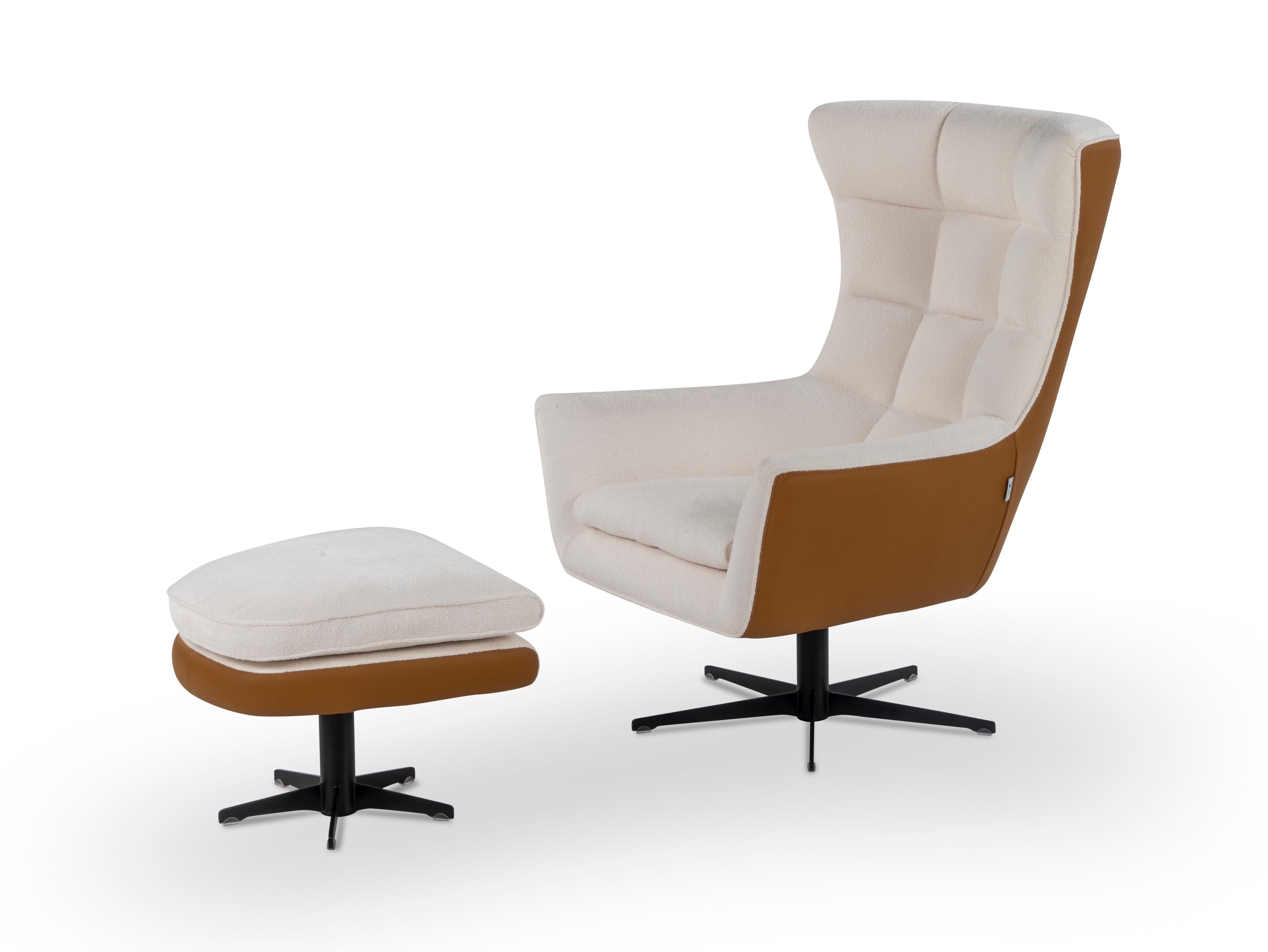 4-спицевая поворотная подставка для ног из ткани и кожи Calia Italia Superior ARCH-00030422 - Вид №1