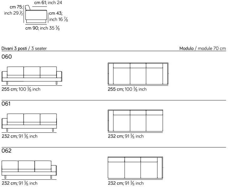 AMURA 4-х местный тканевый диван Tau Am006.031+032 - Вид №8