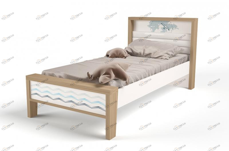 Кровать ABC-KING 190х120 №1MIX OCEAN №1 (голубой) 4631147962010